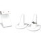 White Faux Leather Earring Stand & 2 Ring Finger Displays Jewelry Countertops